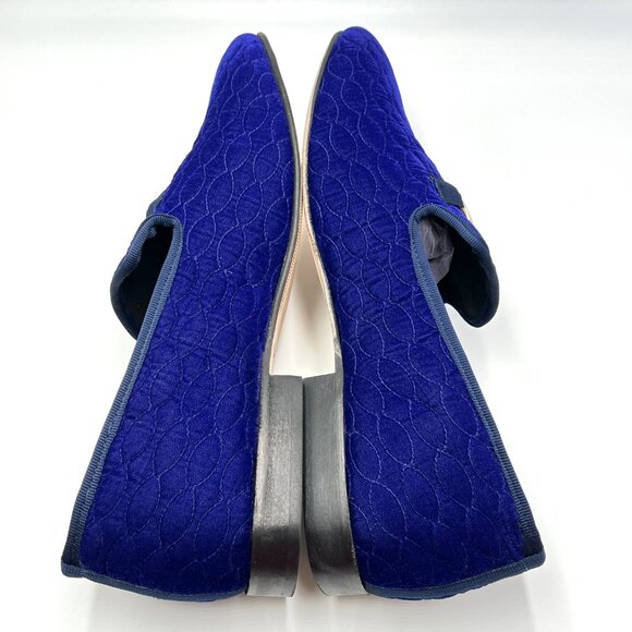 Stacy Adams Mens‎ 13 M Blue Velvet Quilted Slip On Horsebit Loafers Dress Shoes - Picture 8 of 13